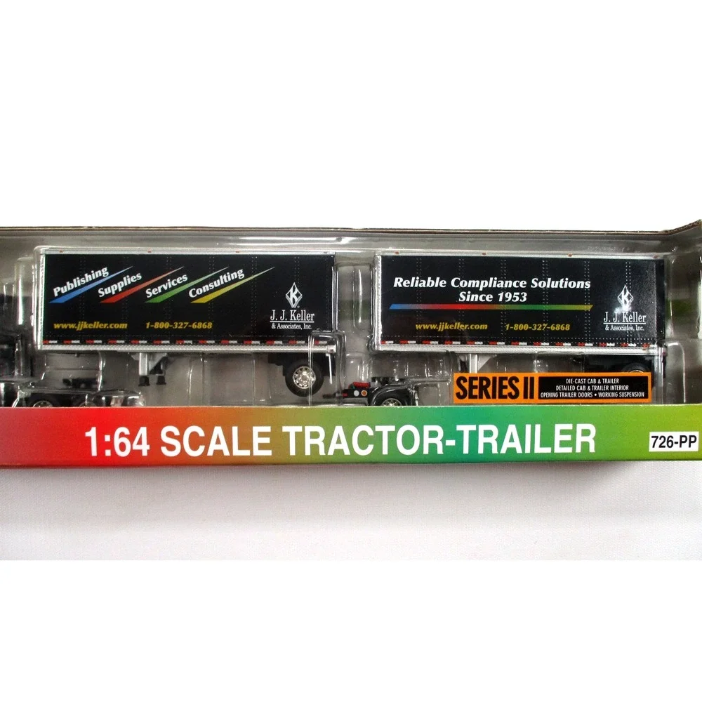 DCP J.J. Keller International 9100i With Twin 28' Wabash Pup Trailers 1:64 Scale